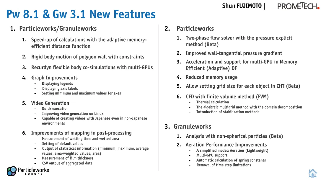 Particleworks 8.1 new release notes (presented at Particleworks Experience 2024)