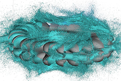 Simulation of a Pelton turbine performance